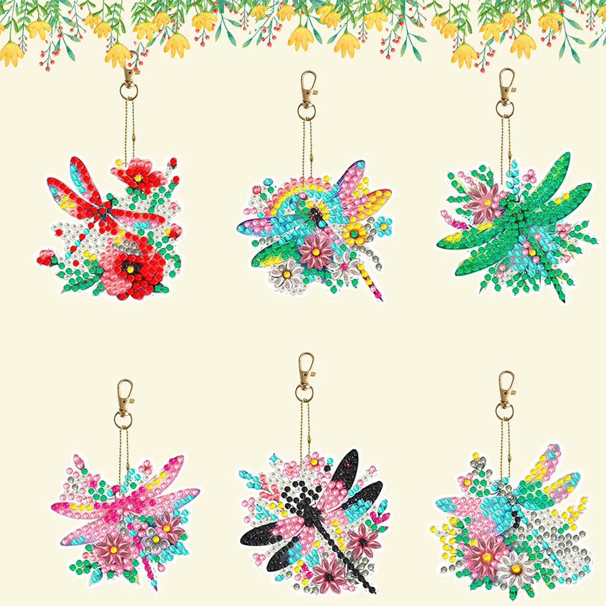 Diverse diamant geschilderde sleutelhanger sets DIY-vormige diamant kunst mozaïek sleutelhanger rugzakken hanger decoratie ambachtelijke geschenken