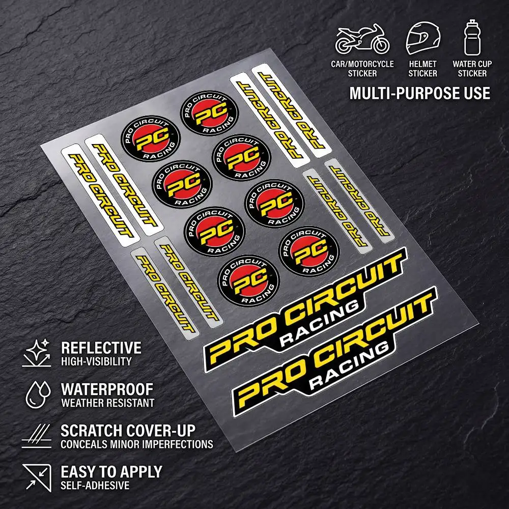 Pegatina Reflectante Impermeable de Larga Duración para Motocicleta, Coche, Casco, Refrigerador, Marca FOR p-Pro c-Circuit