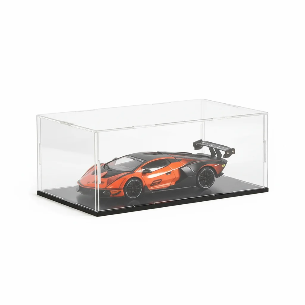 1pc Clear Acrylic Display Case Dustproof Toy Car Trucks Vans Model Box Collection Storage Countertop Show Box