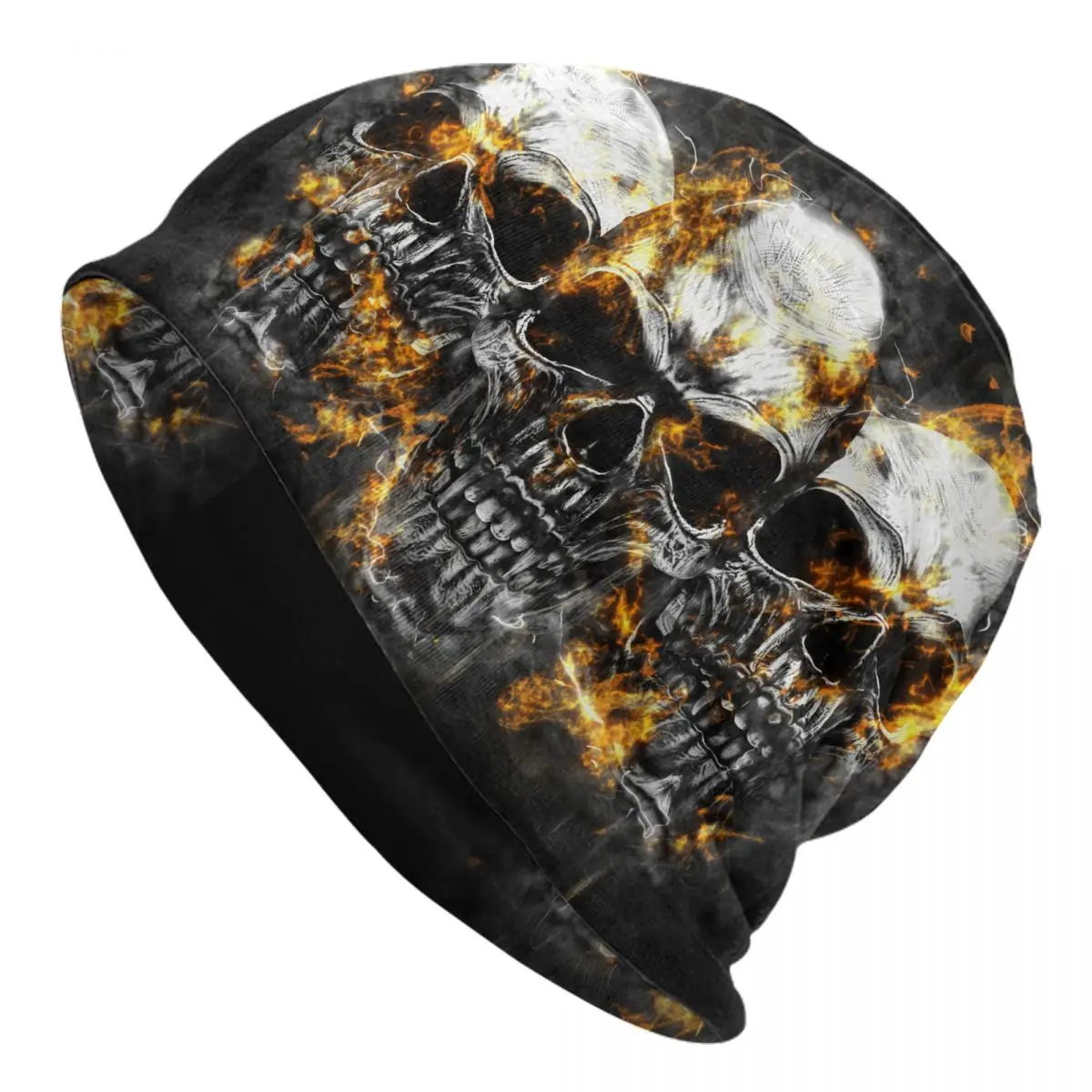 Fire Skull Beanies Caps Hat Fashion Bonnet Hats Men