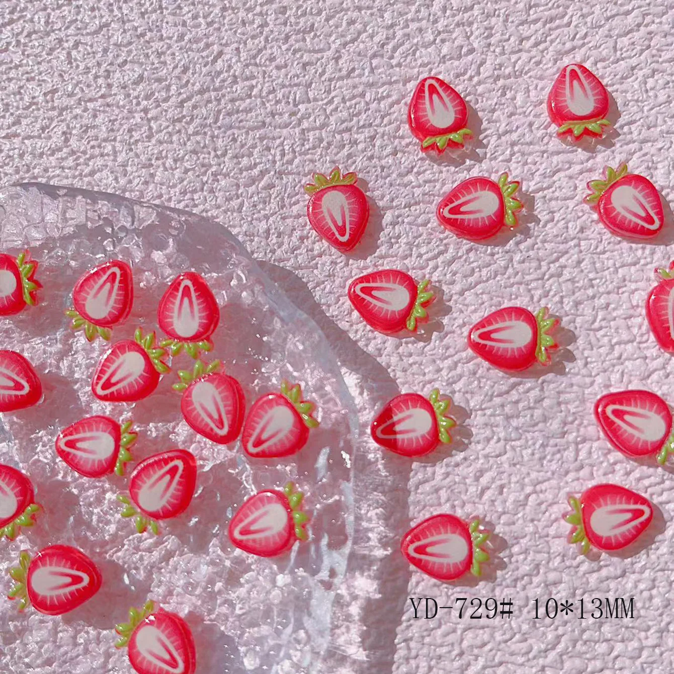 20PCS Red Nail Accessories Charms 3D Apple Strawberry Patch Cartoon Fruit Cute DIY Nail Art Decoration Diamond Supplies Parts