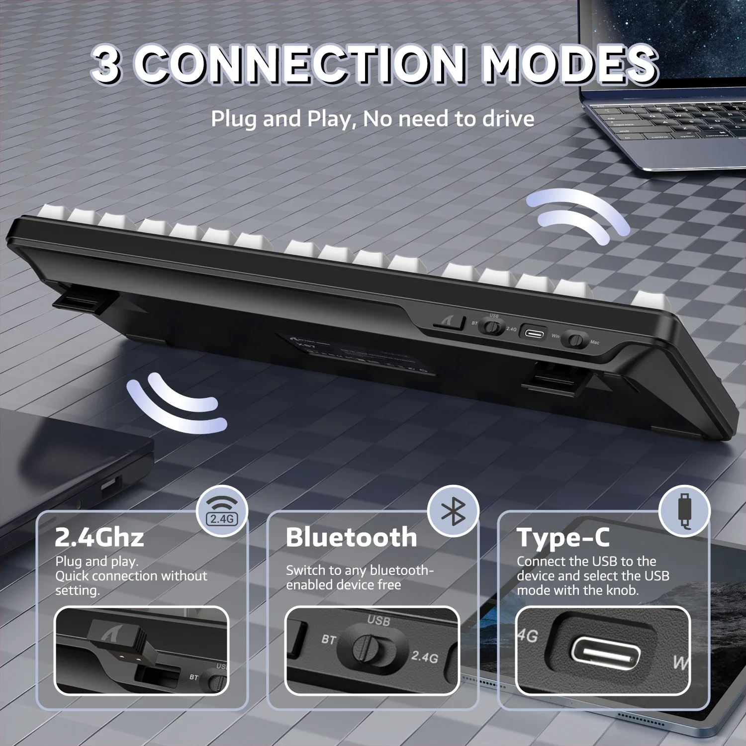 Attack Shark X87 Wireless Mechanical Keyboard 87Key Full-Function Hot-Swap Customized Keycaps High-Performance Wired  Keyboard