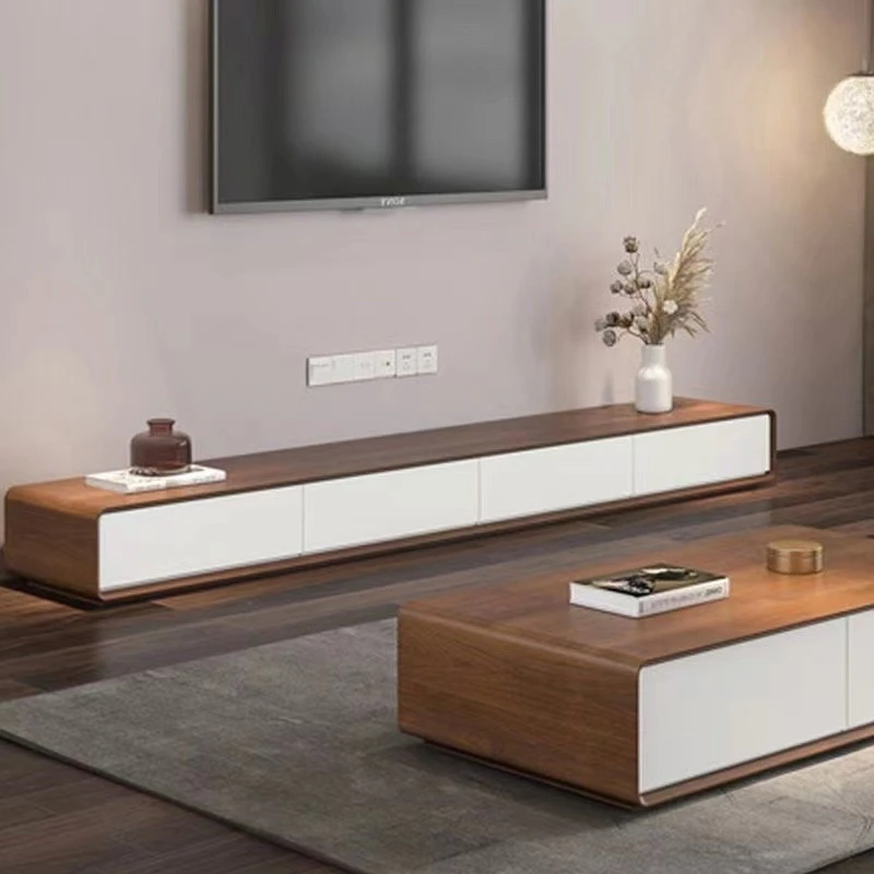 Custom Minimalist Modern Luxury Wooden TV Stand Cabinet With Eco-Friendly Design For Living Room Apartment Hotel