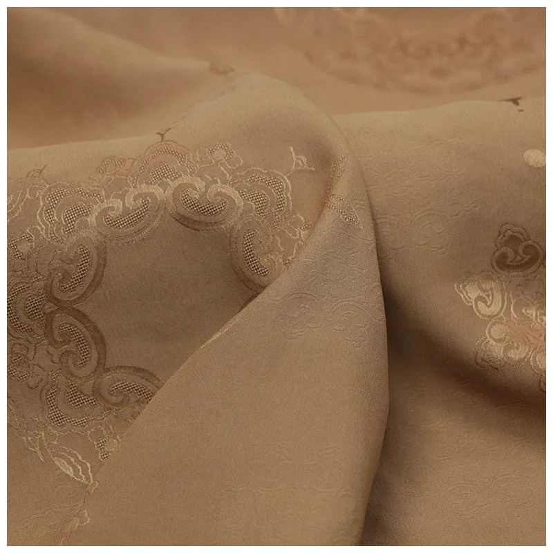 Silk jacquard satin red gauze fabric 6A new Chinese-style clothing designer face