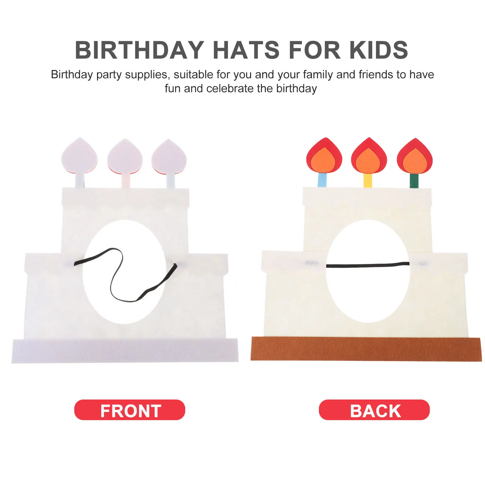 

Creative Birthday Cake Headdress Non-Woven Fabric Birthday Hats for Kids Party Headwear Photo Props Decorations