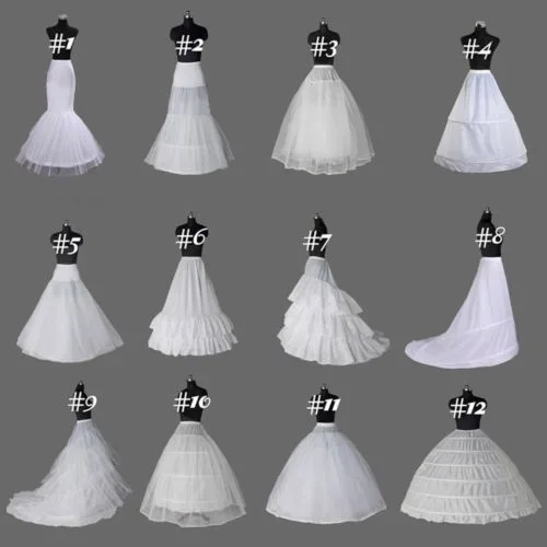 

12 Style White Crinoline/Petticoat/Slips/Underskirt A Line/Mermaid Hoops Wedding Dresses