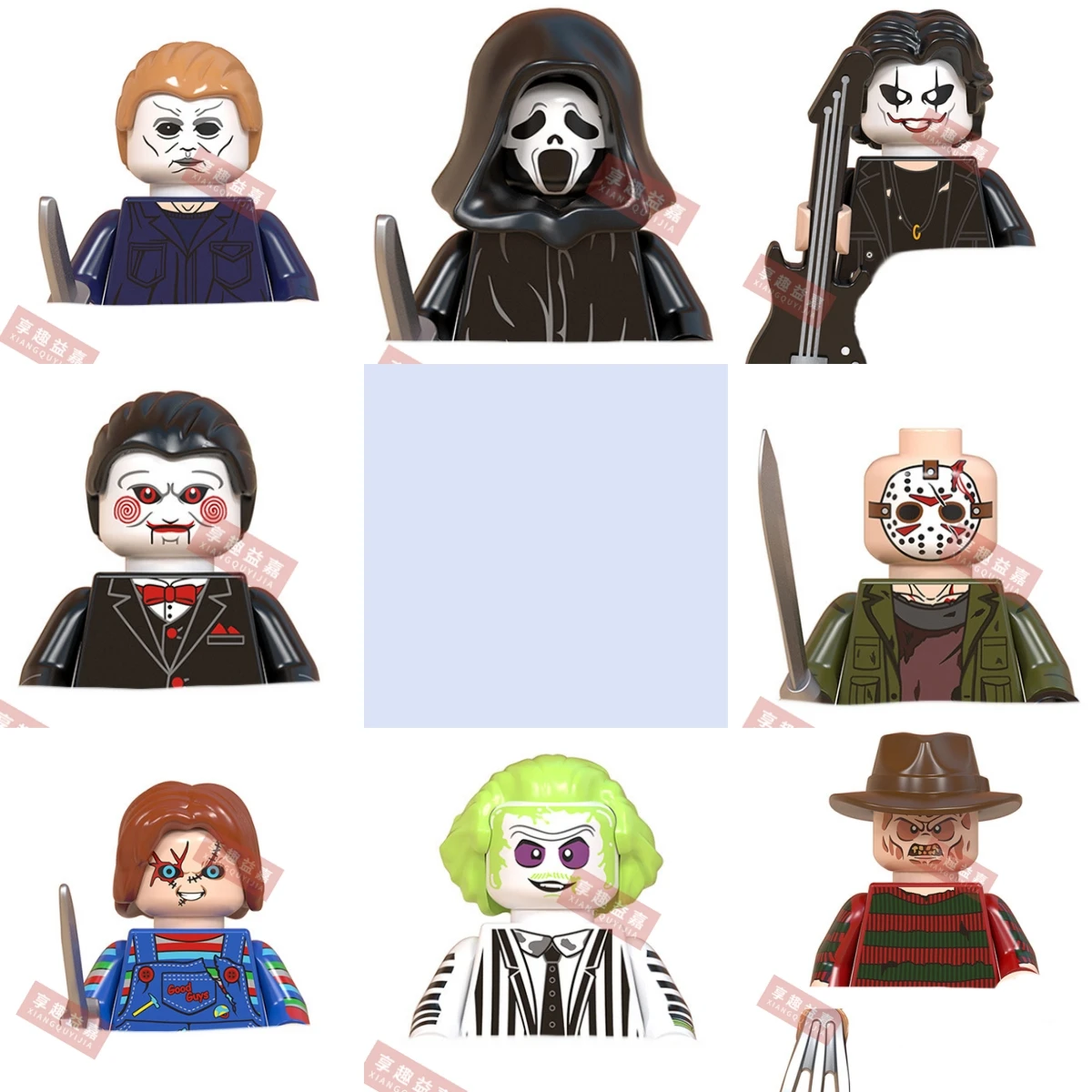 Horror Film Action Figure Zombie Geist Bausteine Halloween Serie Charakter Zubehör Modell Ziegel Spielzeug Für Kinder