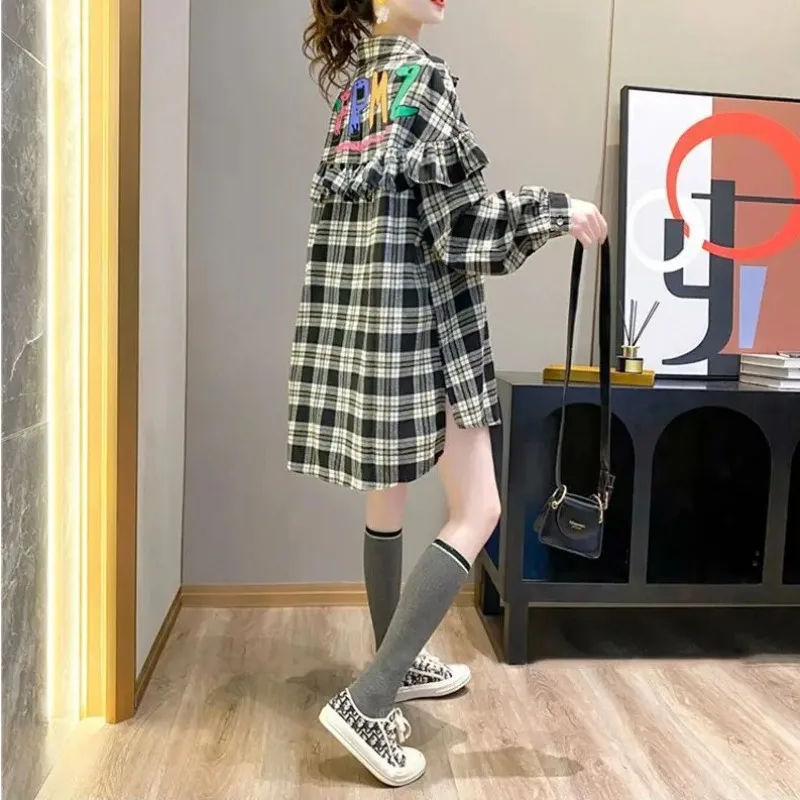 

Fashion Woman Blouses 2022 Plaid Shirts Cheap Wholesale Women Clothes Long Sleeve Top Sun Protection Clothing New