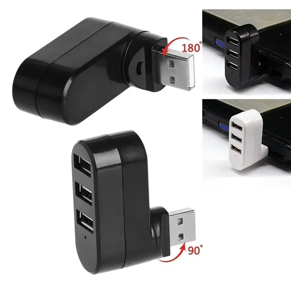 3 in 1 USB 2.0 Hub Adapter for Laptop Notebook Rotatable 3 Ports USB Splitter Mini U Disk Reader PC Computer Accessories