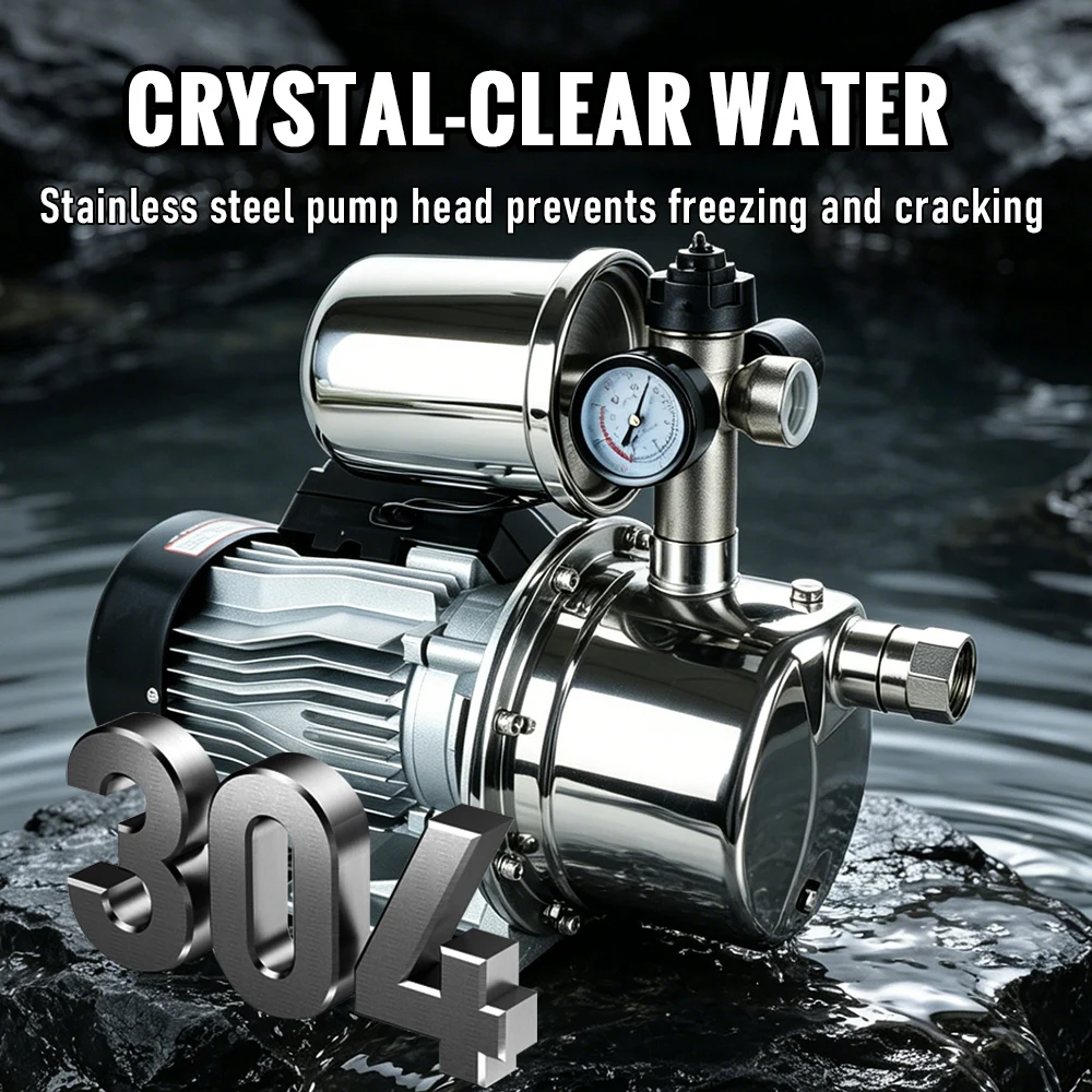 TUNGFULL Household Stainless Steel Self-Priming Jet Water Pump Automatic Pressure Booster Pump For Well Tap Water Supply