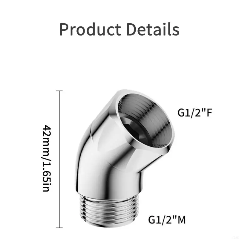 2Pcs 135 Degree Handheld Shower Head Elbow Adapter Shower Arm Adapter
