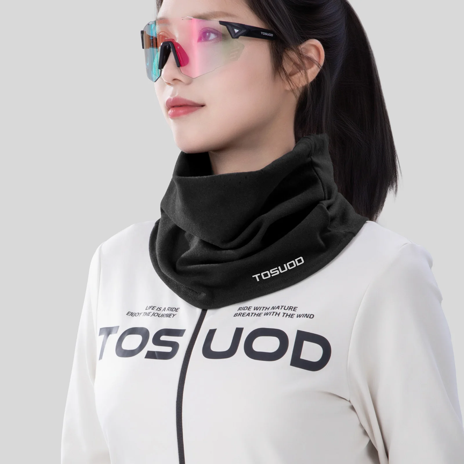 TOSUOD Winter-Gesichtsmaske, kältebeständig, warm, winddicht, schweißlösend, Skifahren, Kopfbedeckung, Radfahren, Skaten, Motorrad-Gesichtsmaske – Detail 10