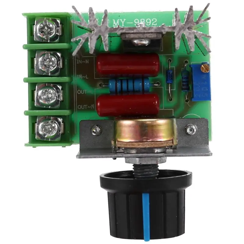 DT19 2 Pcs AC Motor Speed Controller 220V 2000W Thyristor Variable Speed Control Adjustable Power Regulator for Fan Router