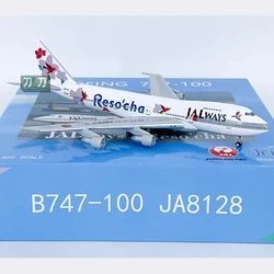 Diecast 1:400 Scale Japan Airlines B747-100 JA8128 flower bird aircraft model alloy decoration Souvenir Gifts For Adult Boy