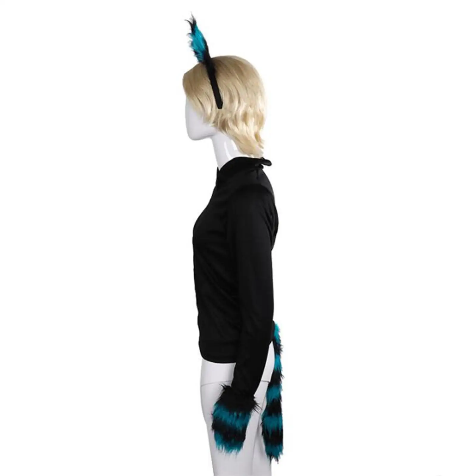 Cosplay Fox Costume Kit Plush Tail Ears Gloves Set Fancy Dress for Women Girls Halloween Party Props