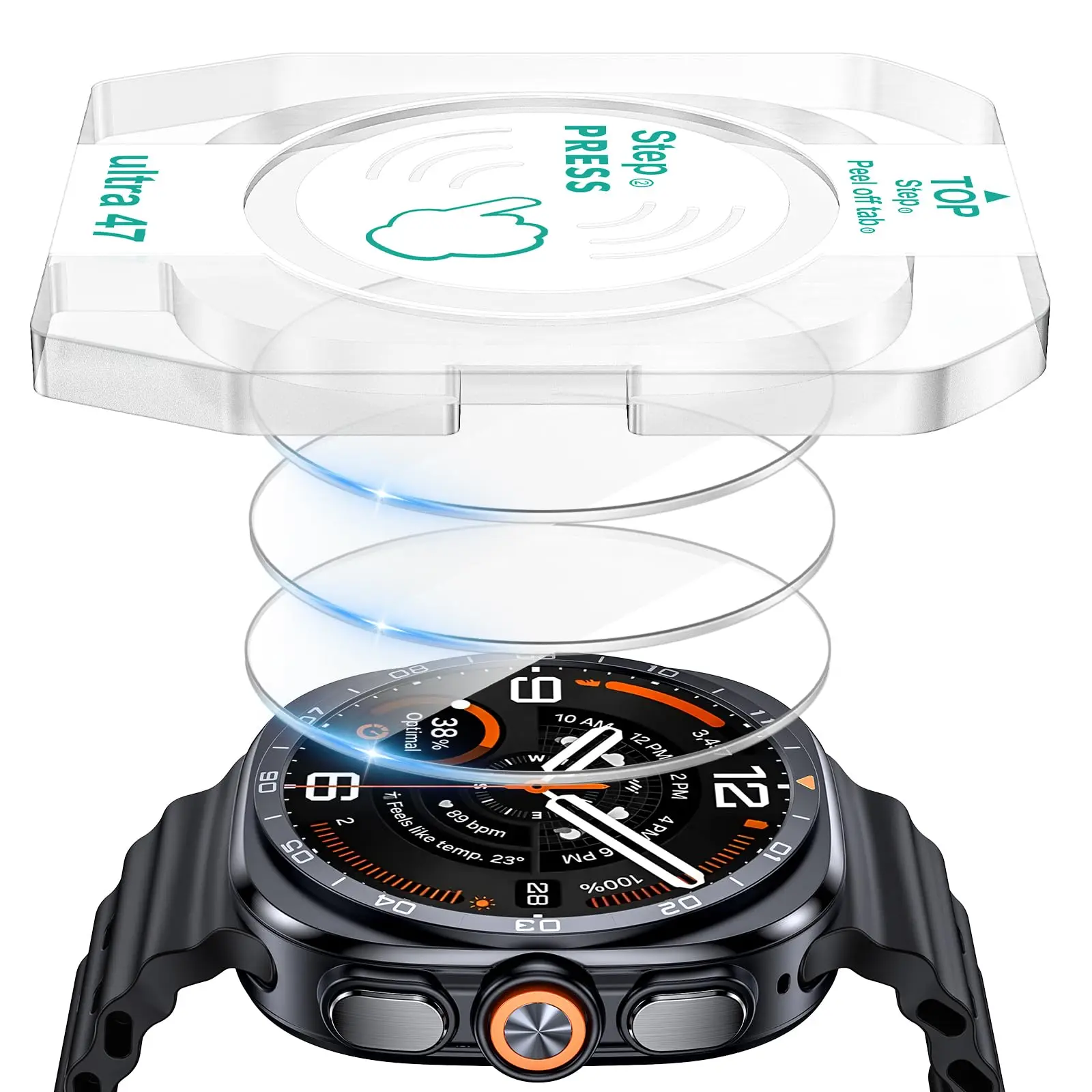 2Pack Screen Protector for Samsung Galaxy Watch Ultra2 47mm Cover Anti-Scratch Screen Protector for With Tool Easy Install Kit