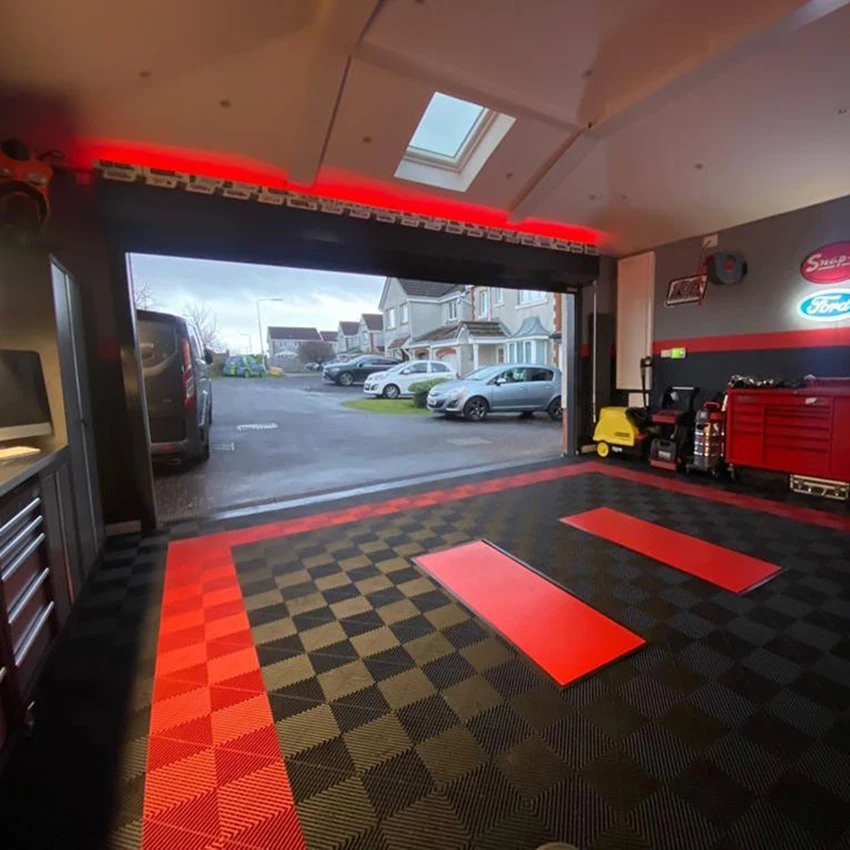 

100% Recyclable Anti-Slip Interlocking Plastic Modular Floor Mat Environmental PP for Multi-Purpose Use for Car Garages Garage