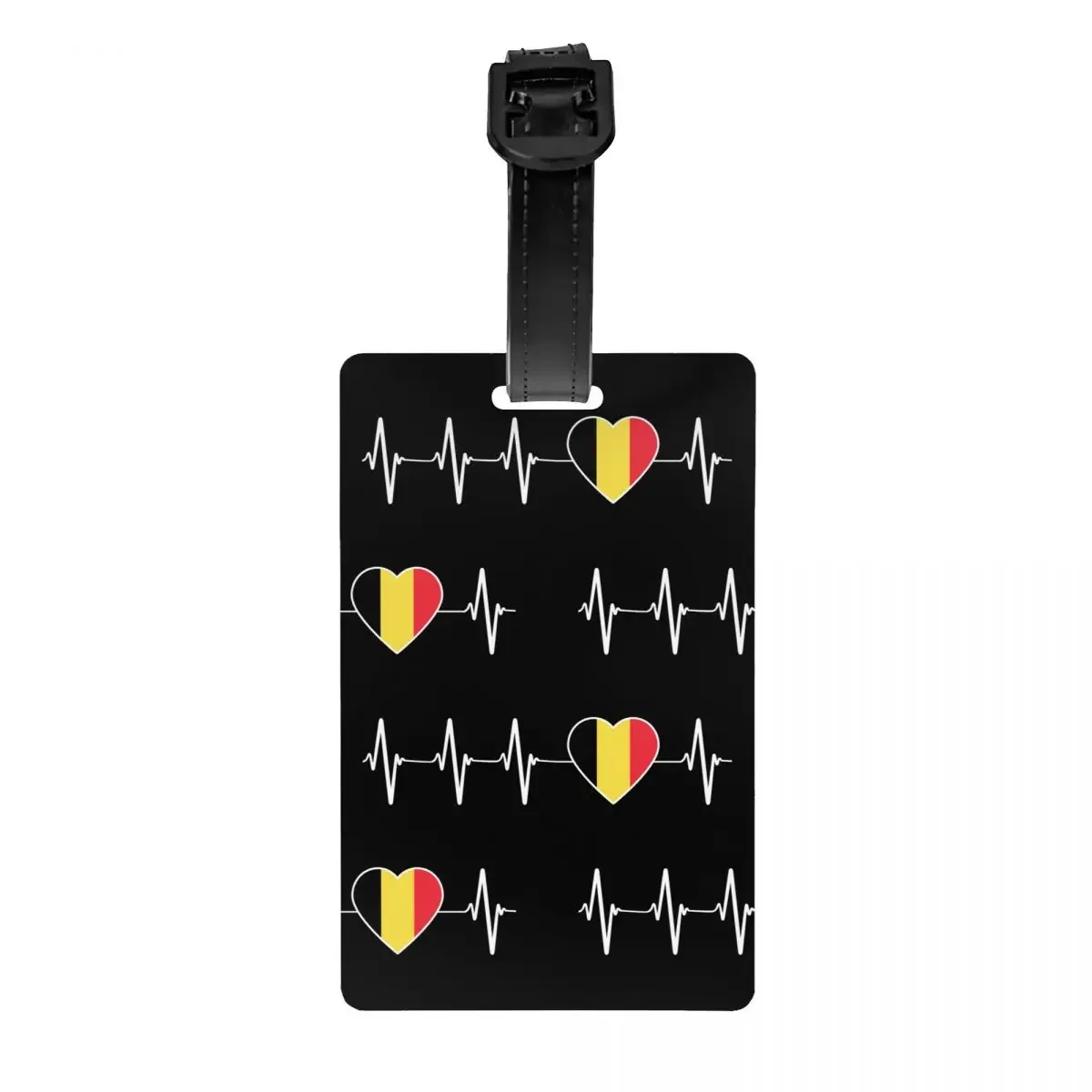 

Custom Belgian Heartbeat Belgium Flag Luggage Tag Privacy Protection Baggage Tags Travel Bag Labels Suitcase