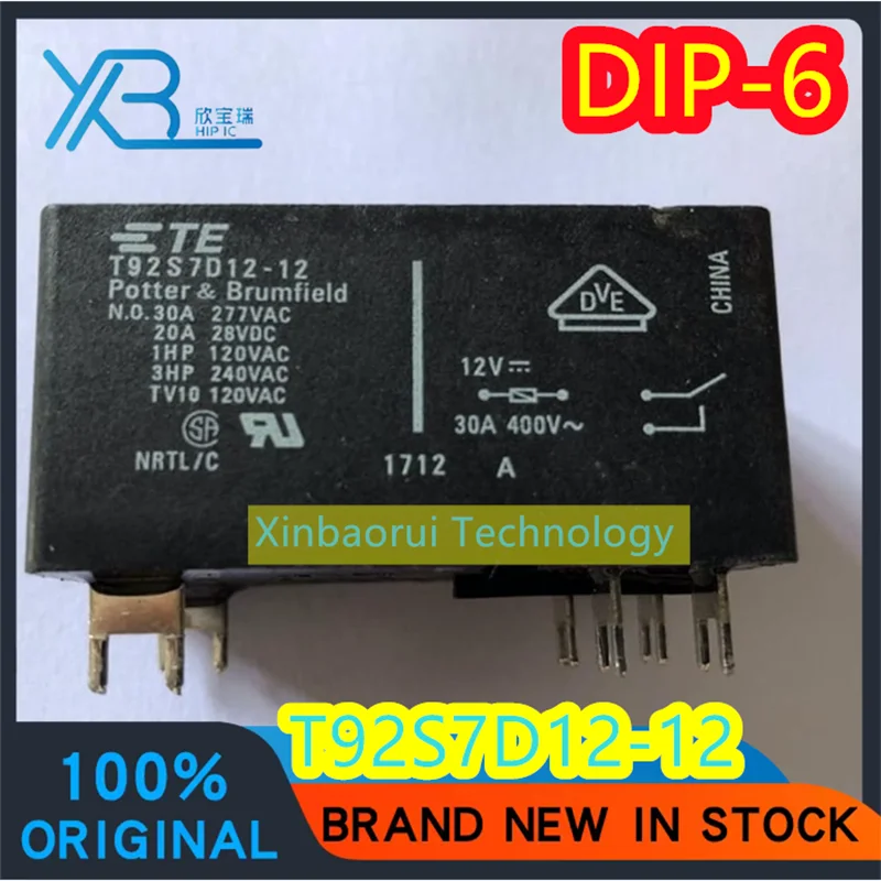 (1/10pieces) T92S7D12-12 12VDC 12V 30A 2 groups of normally open 6 feet frequency conversion relay 100% brand new good quality