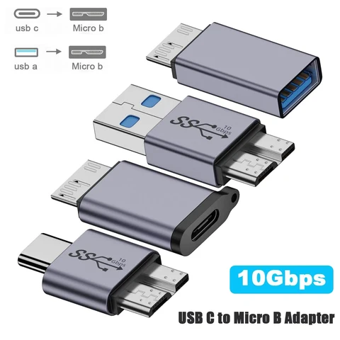 USB C to Micro B Adapter 10Gbps Micro B to USB C 3.2 Type C Female to…