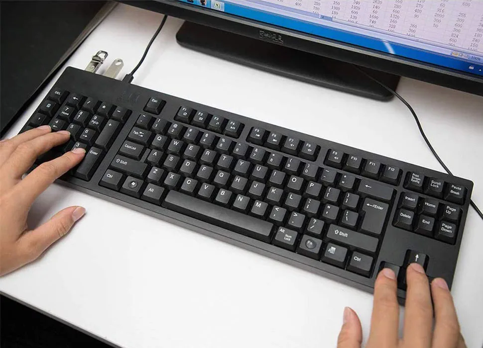 Wired Ergonomic Left-Handed Keyboard 109 Keys for Office Home Use