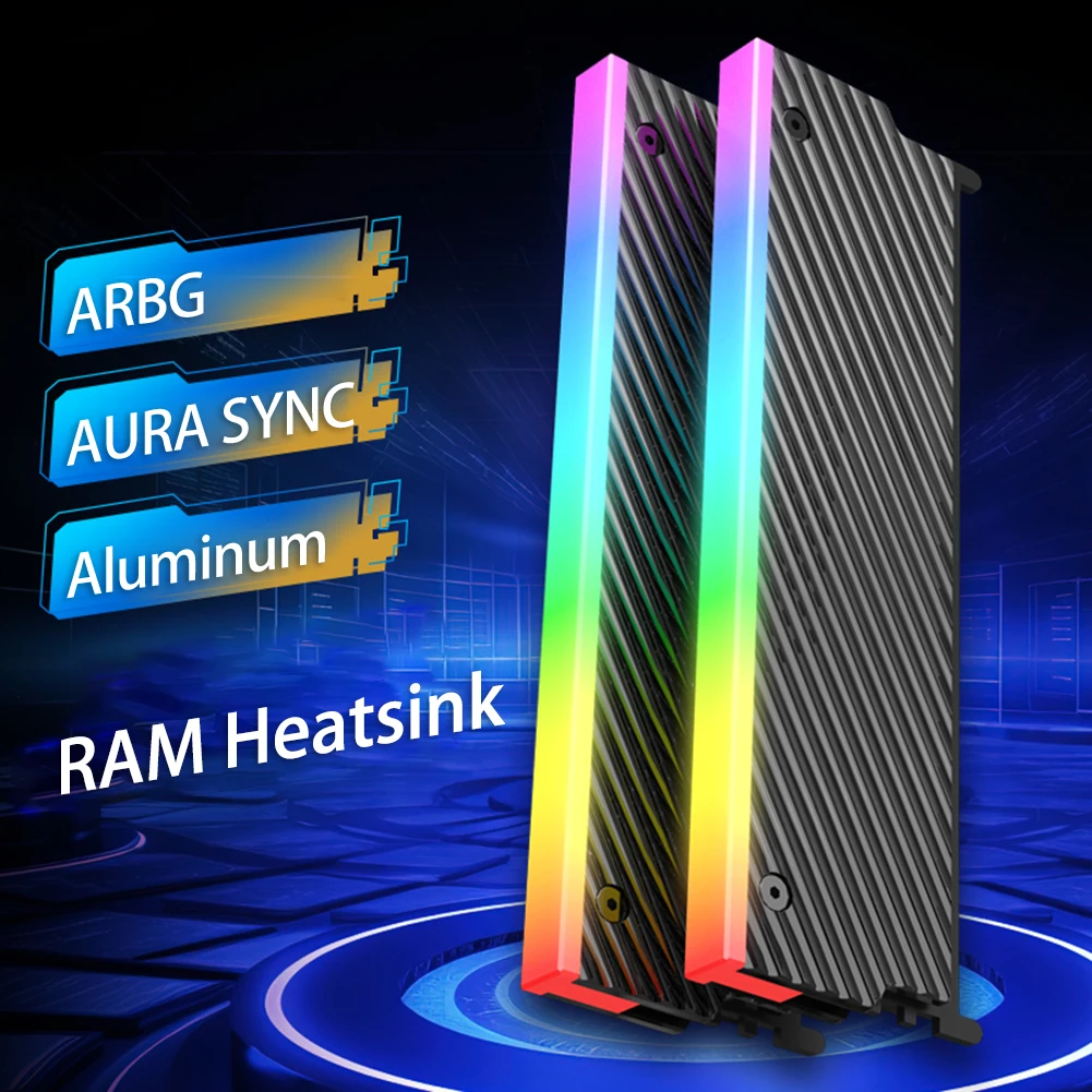 5V 3pin Ram Heatsink Radiator Argb Aura Sync Pc Geheugenkoelvest Met Thermische Siliconen Pad Koeler Voor Desktop Pc