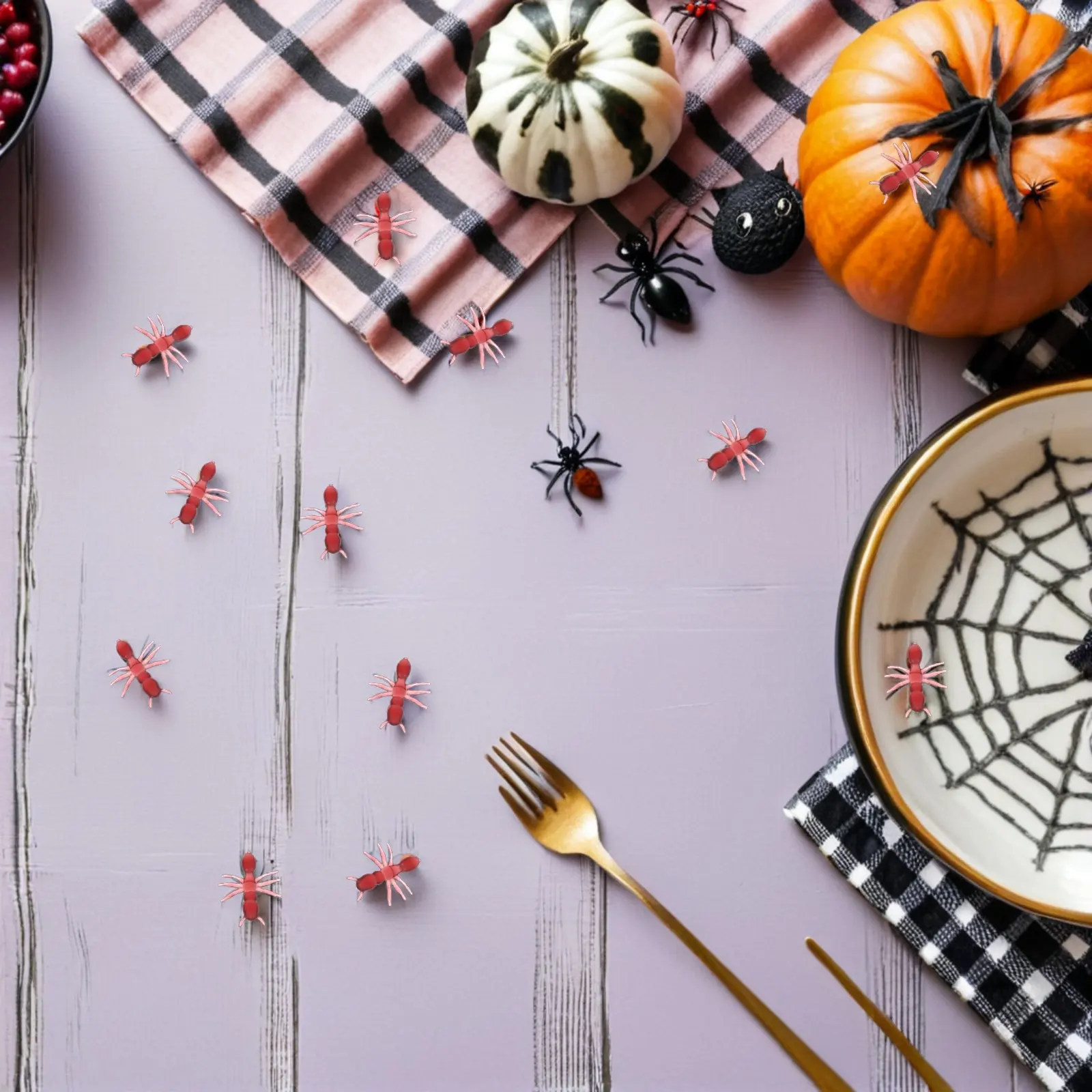 

50 шт. пластиковых муляжей муравьев, реалистичные коричневые муравьи для розыгрышей на Хэллоуин, декорации для вечеринки в честь Дня дураков