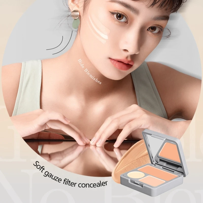 VEECCI Liquid Foundation Concealer Palette With Brush Cover All Perfect Long Lasting Natural Invisible Acne Moisturizer Makeup