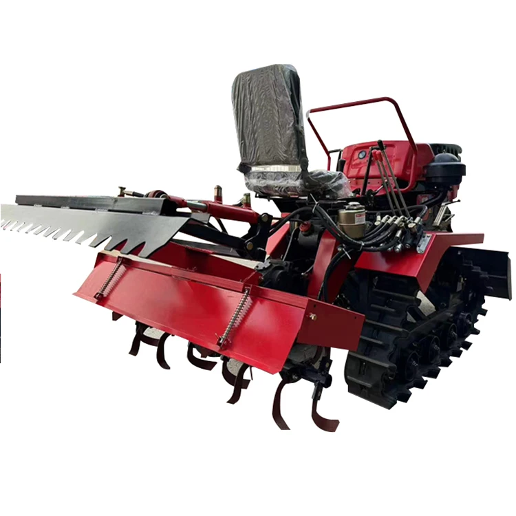 Leme rotativo para operação de terras agrícolas Mini trator de esteira movido a diesel Leme pequeno