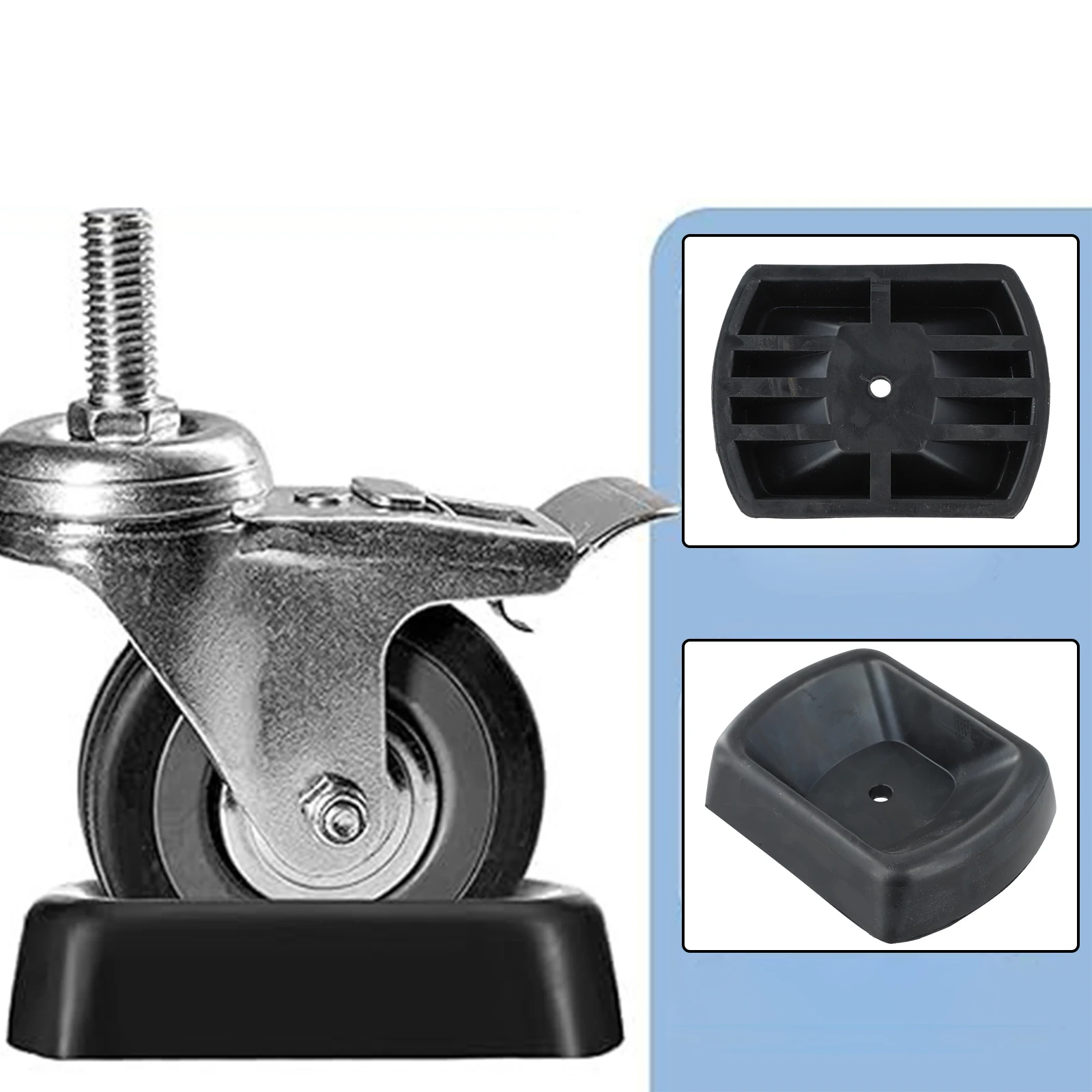 Caster Support Rubber Trailer Chock Rubber Wheel Stopper For Outdoor Use Stability For Outdoor Use Mitigates Sideways Movement