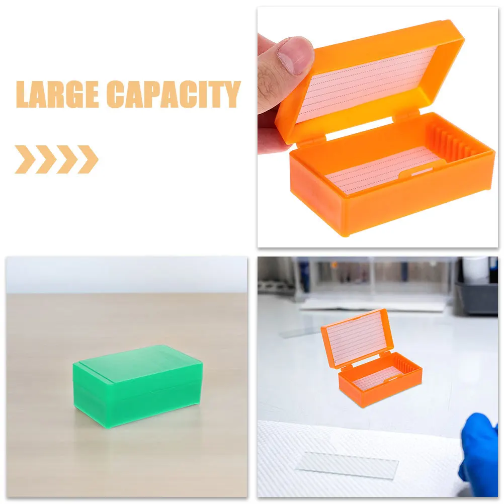 6Pcs Slide Storage Boxes Reusable Plastic Microscope Slide Organizer for Safe Humidity Resistant Case