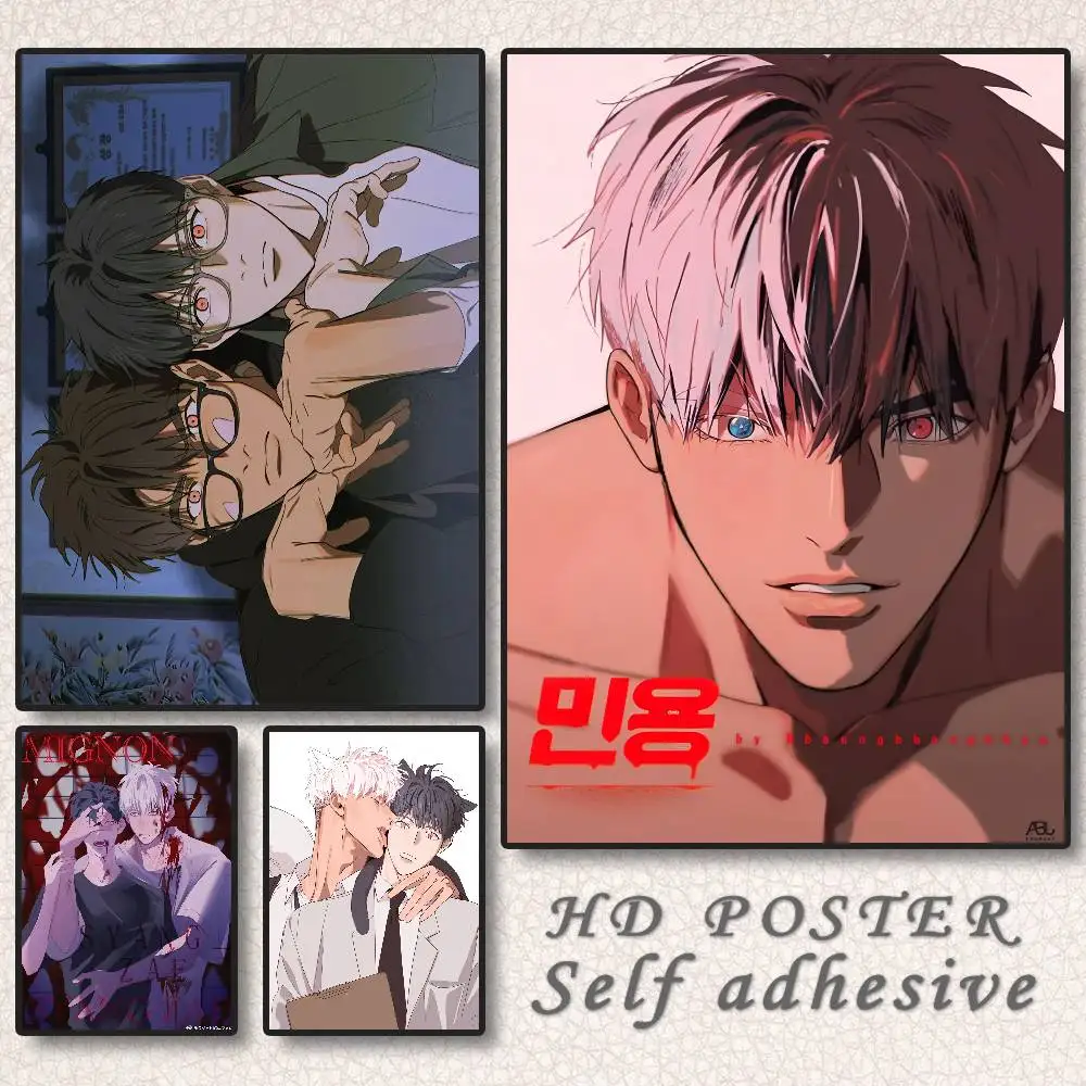 Anime Vampires MIGNON bl Poster  Self-adhesive Art Waterproof Paper Sticker Coffee House Bar Dorm Room Wall Decor