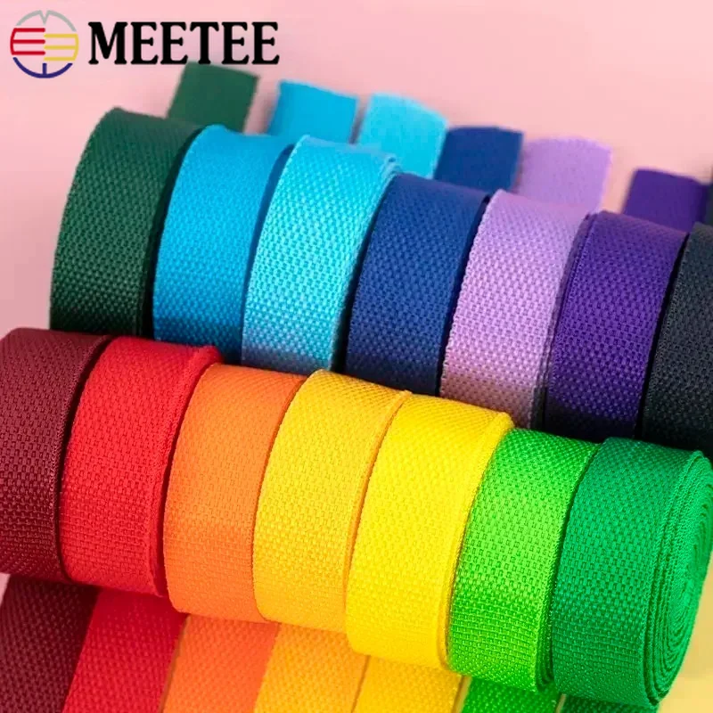 10M 1.1mm Thick PP Polypropylene Webbing Tape 20-50mm Nylon Strap for Bag Packaging Decor Ribbon Band Backpack Belt Bias Binding