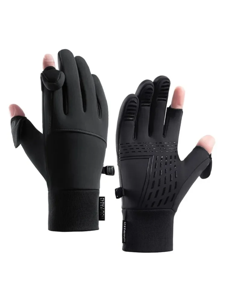 Winter Flip-Open Zwei-Finger-Handschuhe für Männer und Frauen Warme Touchscreen-Handschuhe Winddichte Outdoor-Handschuhe zum Radfahren, Skifahren und Angeln 2027