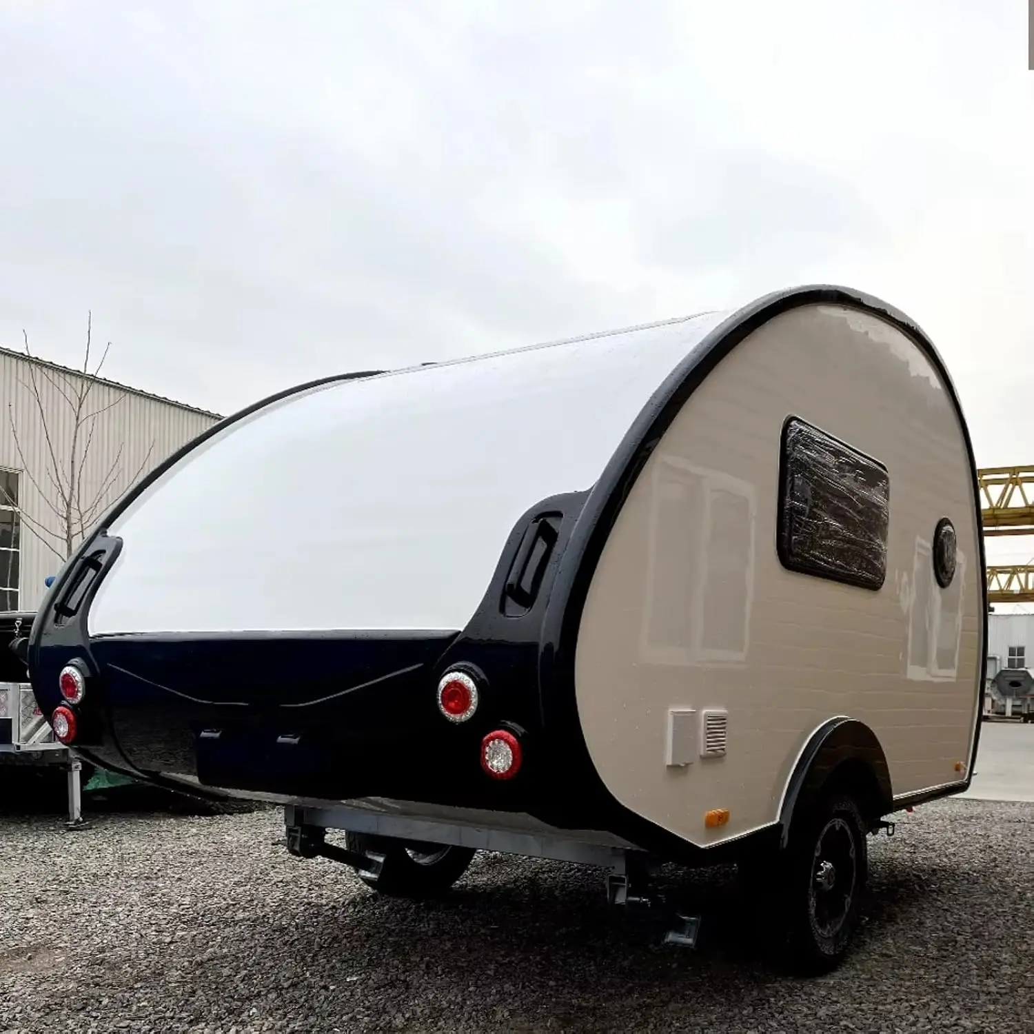 Towable Camper Trailer, Lightweight Travel Camper Compact Size with Kitchen Prep and Sleep Quarter for Outdoor Scenic Drive