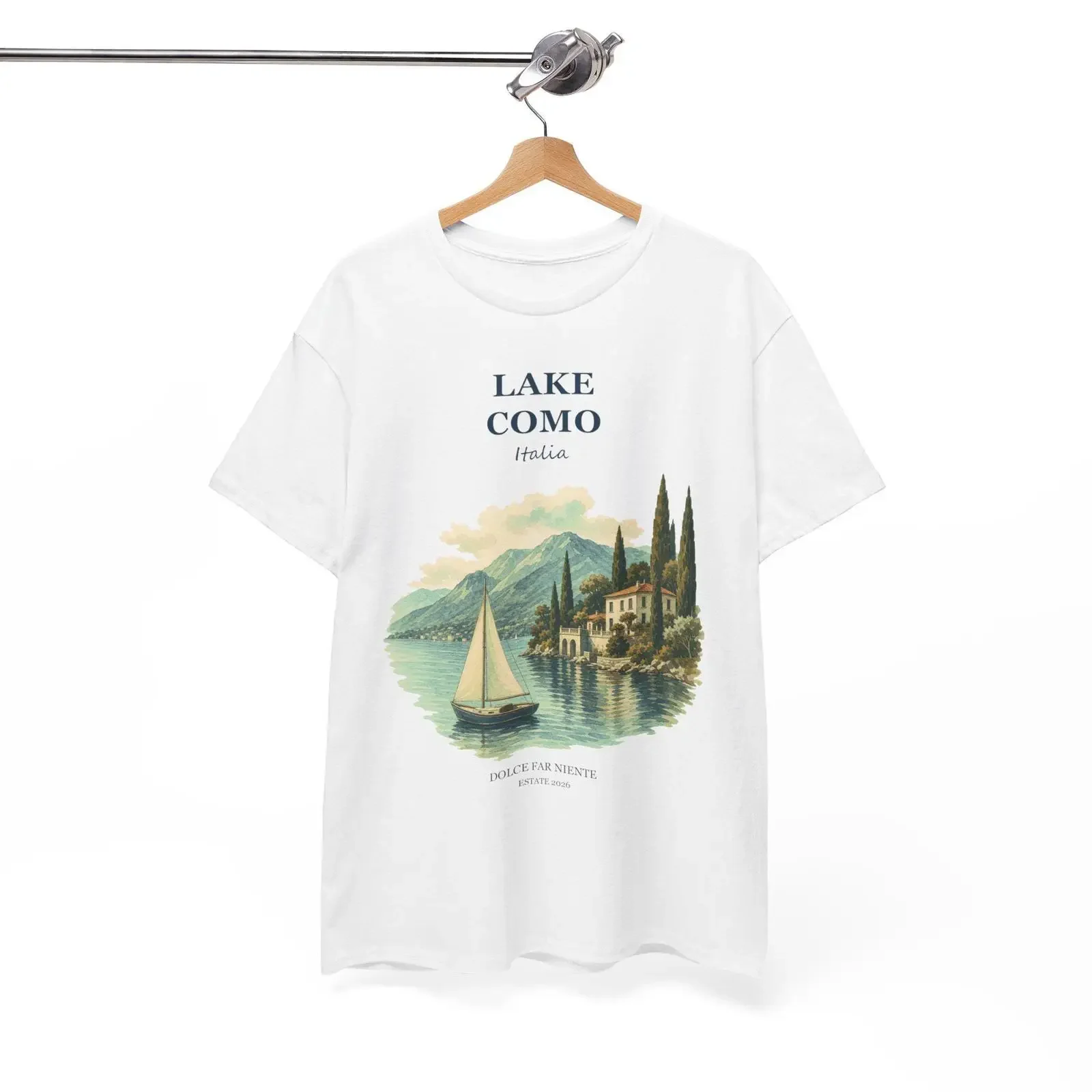 Lake Como T Shirt Italian Summer Vintage Italy Travel Dolce Far Niente Coastal Vacation vintage Washed Stylish