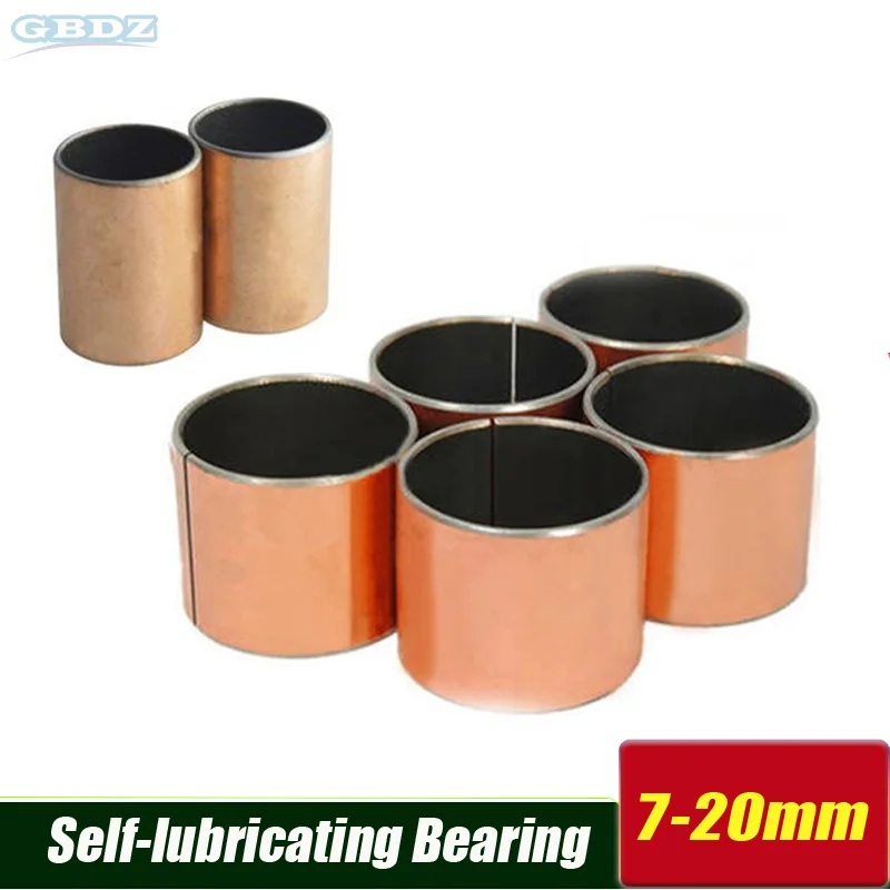 

10Pcs 7mm 8mm 9mm-20mm Self-lubricating Bearing SF-1 Composite Copper Sleeve Oil-free Bushing Wear-Resisting Bushing