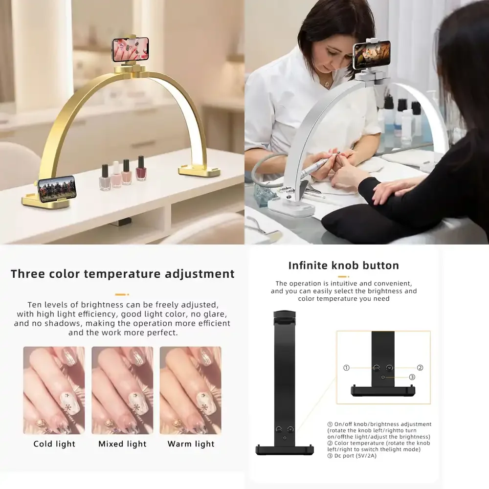 

31-дюймовая лампа для маникюра с держателем для телефона, 45 Вт, полукруглая лампа для нейл-мастеров, наращивания ресниц, макияжа, татуировок