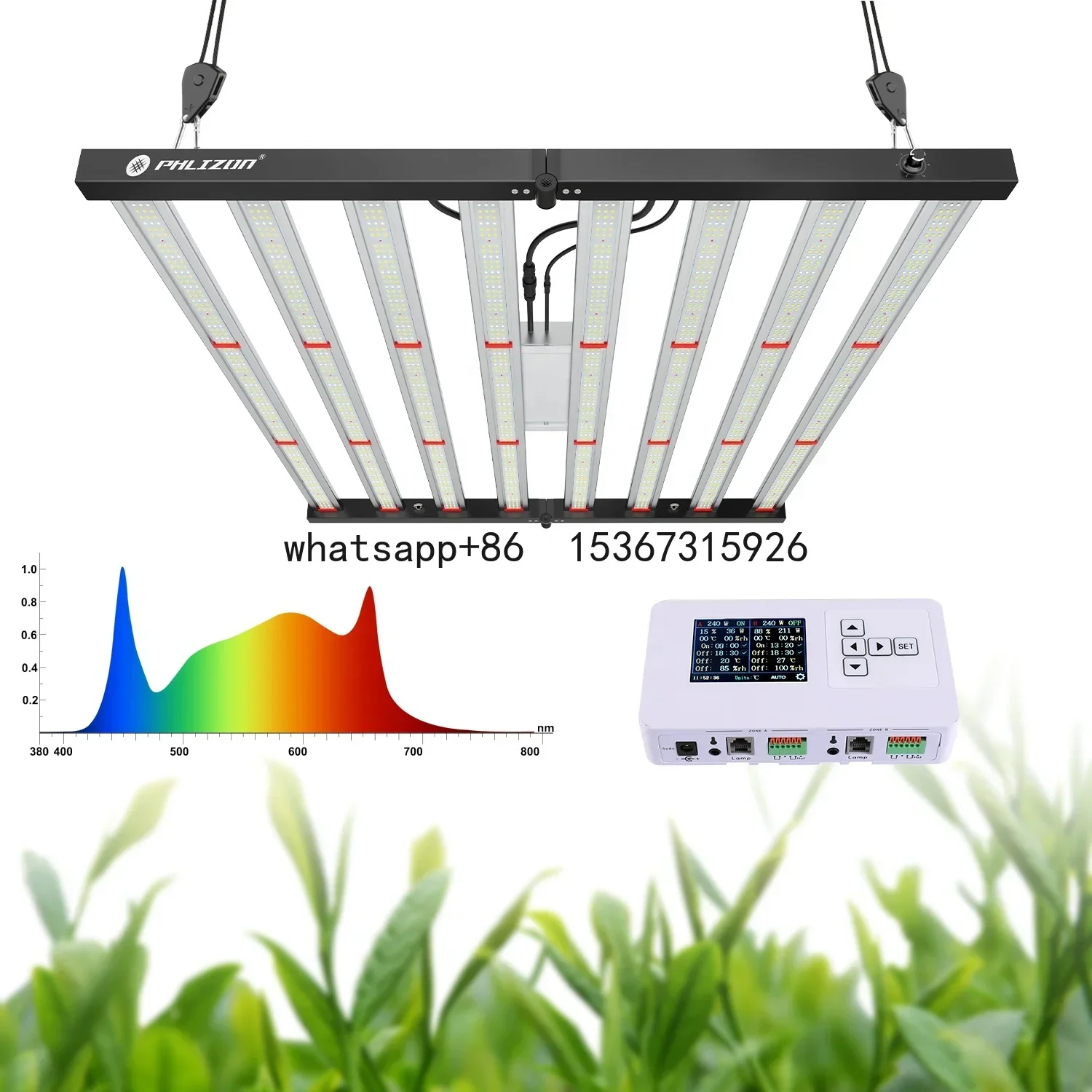 Phlizon Best Indoor Plant Growth Lamp 640W Commercial Lm301b Lm301h Full Spectrum 8 bars Led Grow Lights for indoor plants