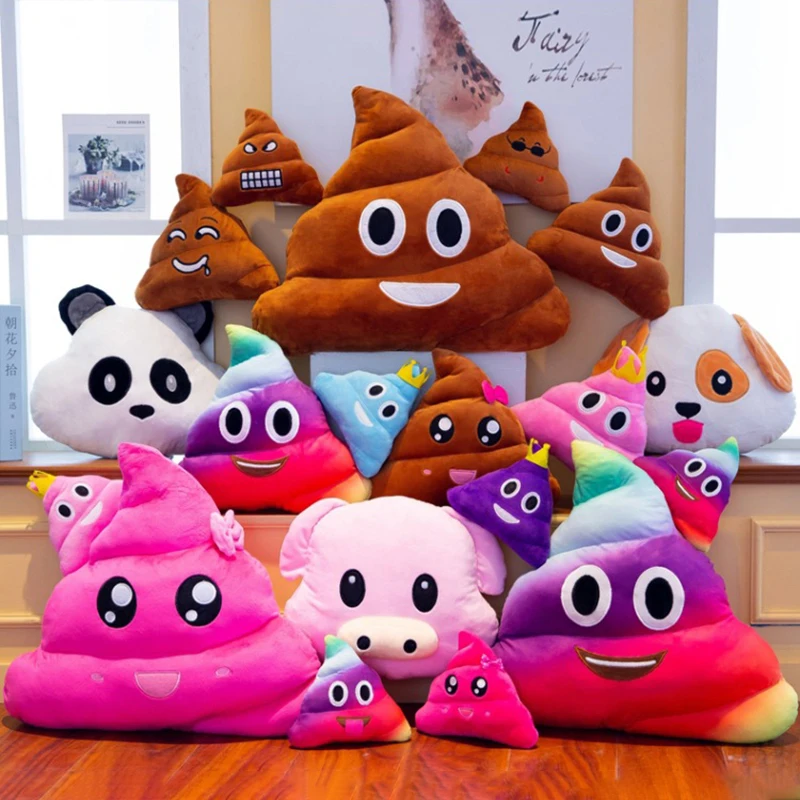 35cm Funny Poop Cushion Plush Pillow Cute Face Expression Shit Doll Stuffed Toy Soft Plush Toy Home Decor Gift Birthday Gift