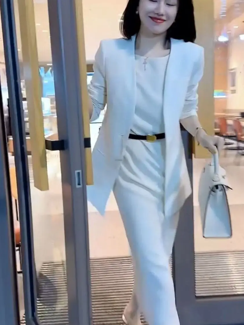 

Stylish OL Fashionable Women's Suit Set Dress Coat Elegant Quality Chinese Polyester Long Sleeve Long Pants Workwear