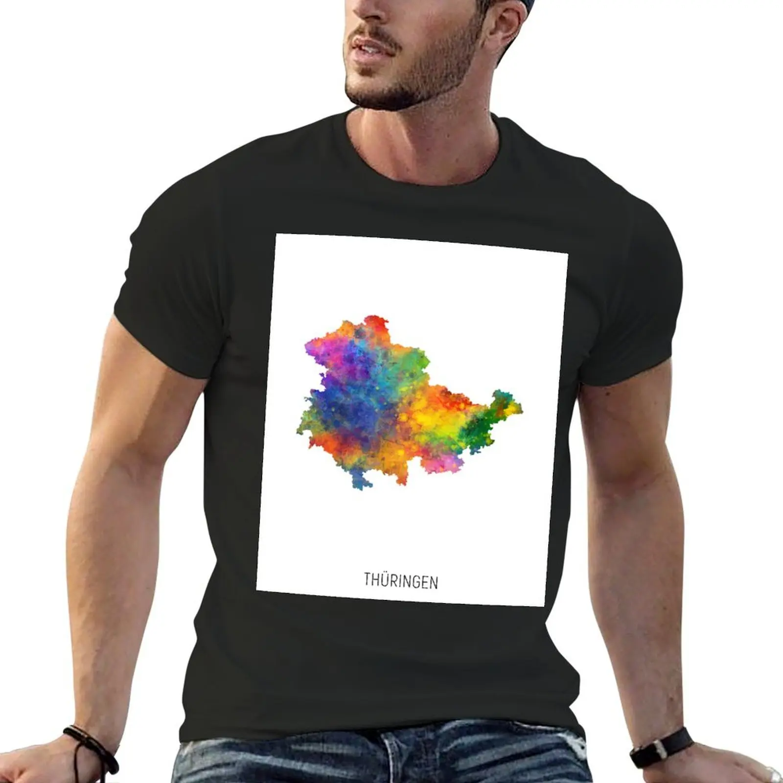 

Thuringen Watercolor Map T-Shirt vintage clothes sports fans tees mens champion t shirts