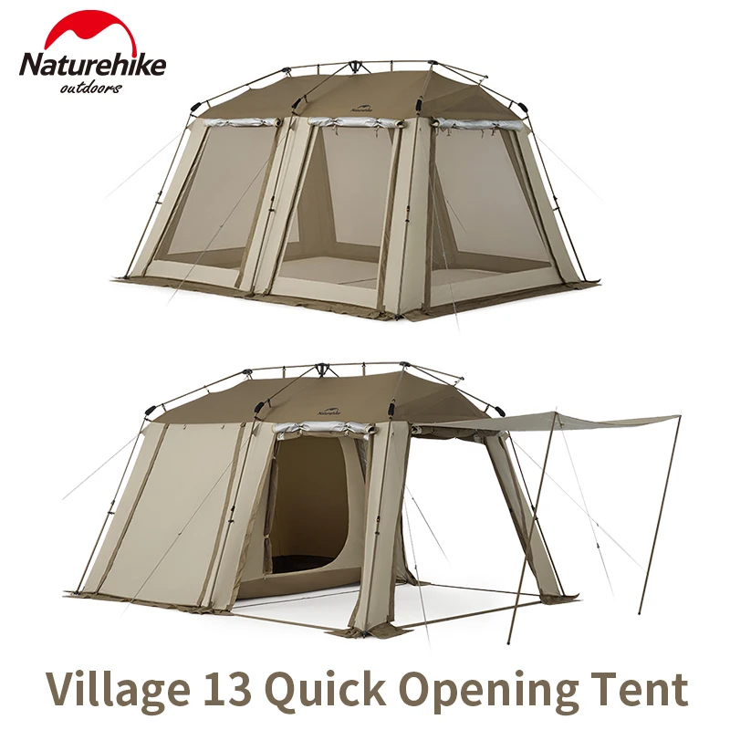 

Naturehike Village 13 Quick Opening Tent Cabin Outdoor Automatic Tent Picnic Car Camping Waterproof with Snow Skirt Sunscreen