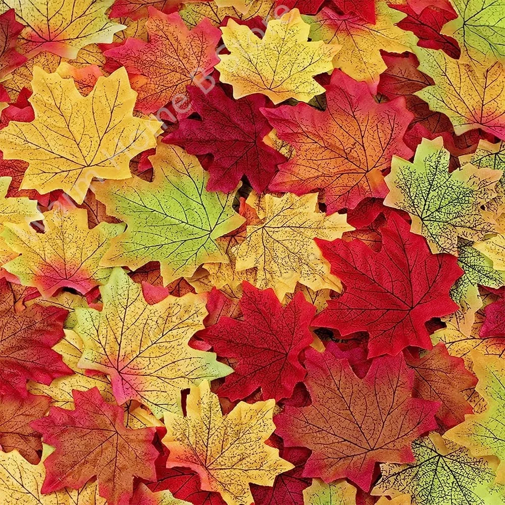 Lebensechte künstliche Ahornblätter, Seide, gefälschte Herbstblätter, DIY handgefertigte Herbstblätter, Halloween, Weihnachten, Hochzeit, Party-Dekoration