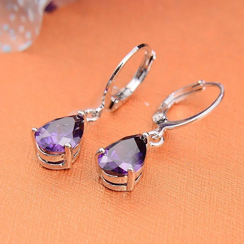 Delysia King-pendientes de cristal de circón cúbico para mujer, aretes colgantes de oreja de gota de agua versátiles, regalo de cumpleaños,