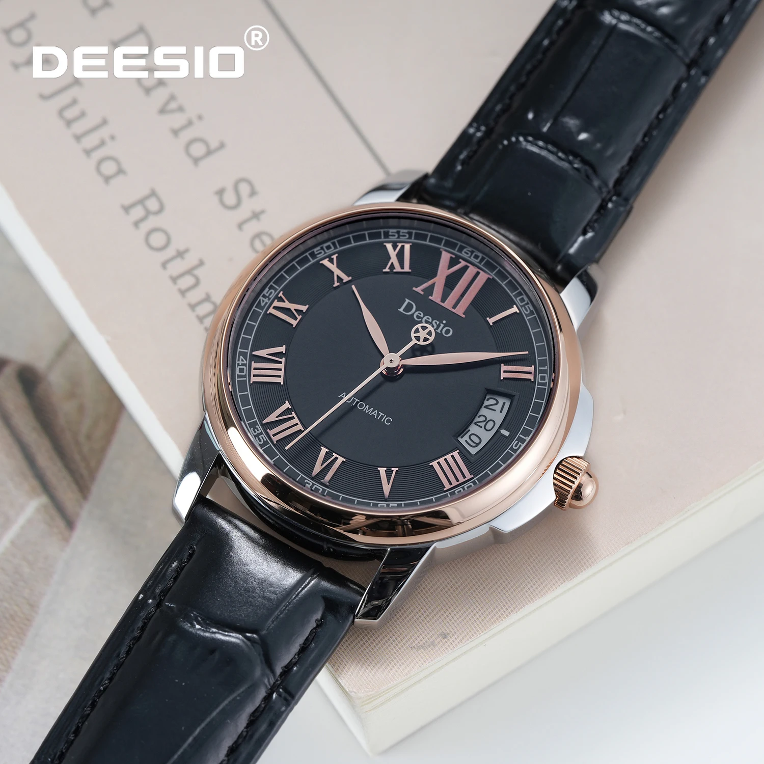 

Deesio Women's Mechanical Wristwatch 50M Waterproof with Date Calendar Fashion Casual Stainless Steel Analog Ladies Watch Gift