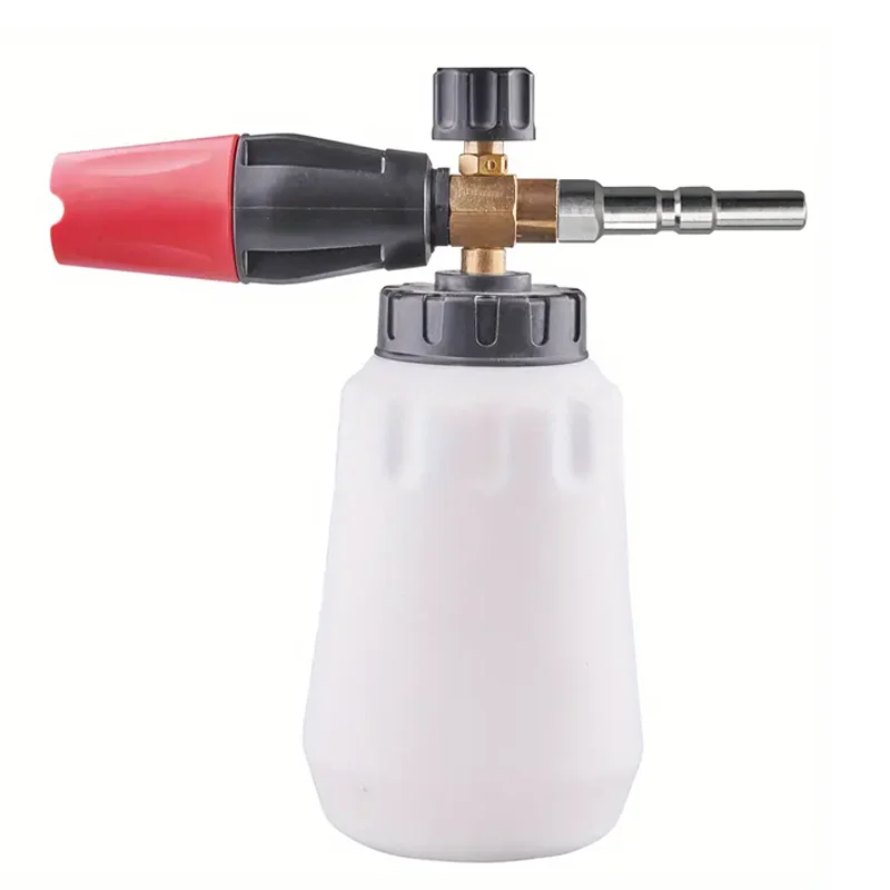 1pc Snow Foam Cannon Lance With 1L Bottle Pressure Washer Car Wash Clear Snow Cannon Big Mouth, 1/4 Quick Connect For Nilfisk