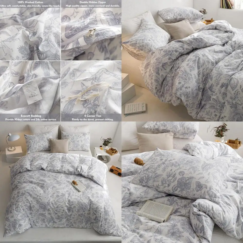 

Винтажный комплект пододеяльников loral, 100% хлопок, нижний пододеяльник King Size - дышащий прочный пододеяльник Sot Comy King Siz