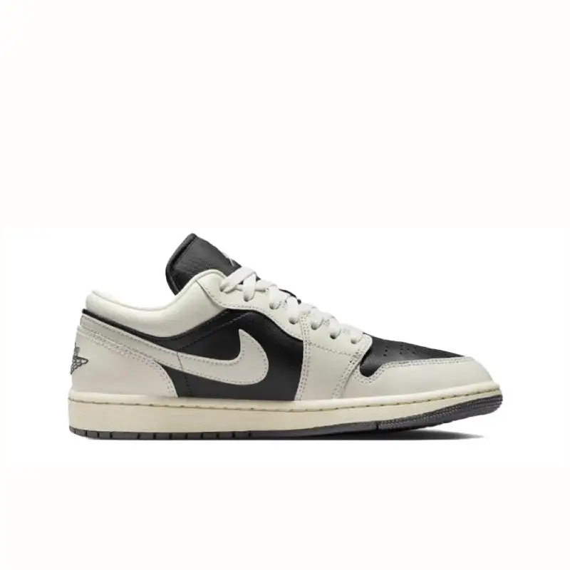 【Customize】Air Jordan 1 Vintage Basketball Shoes Women's Low-top Cream/Black Sneakers shoes DC0774-001