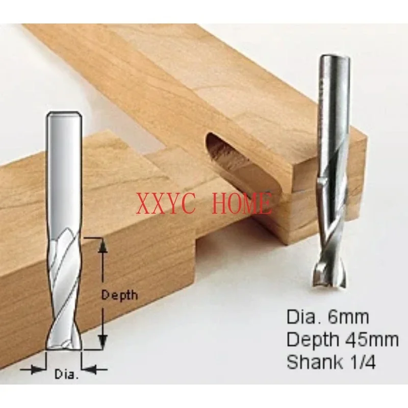 SET of 4PCS, 6,8,10,12mm, Upcut Spiral Router Bit, 1/2 and 1/4 Shank